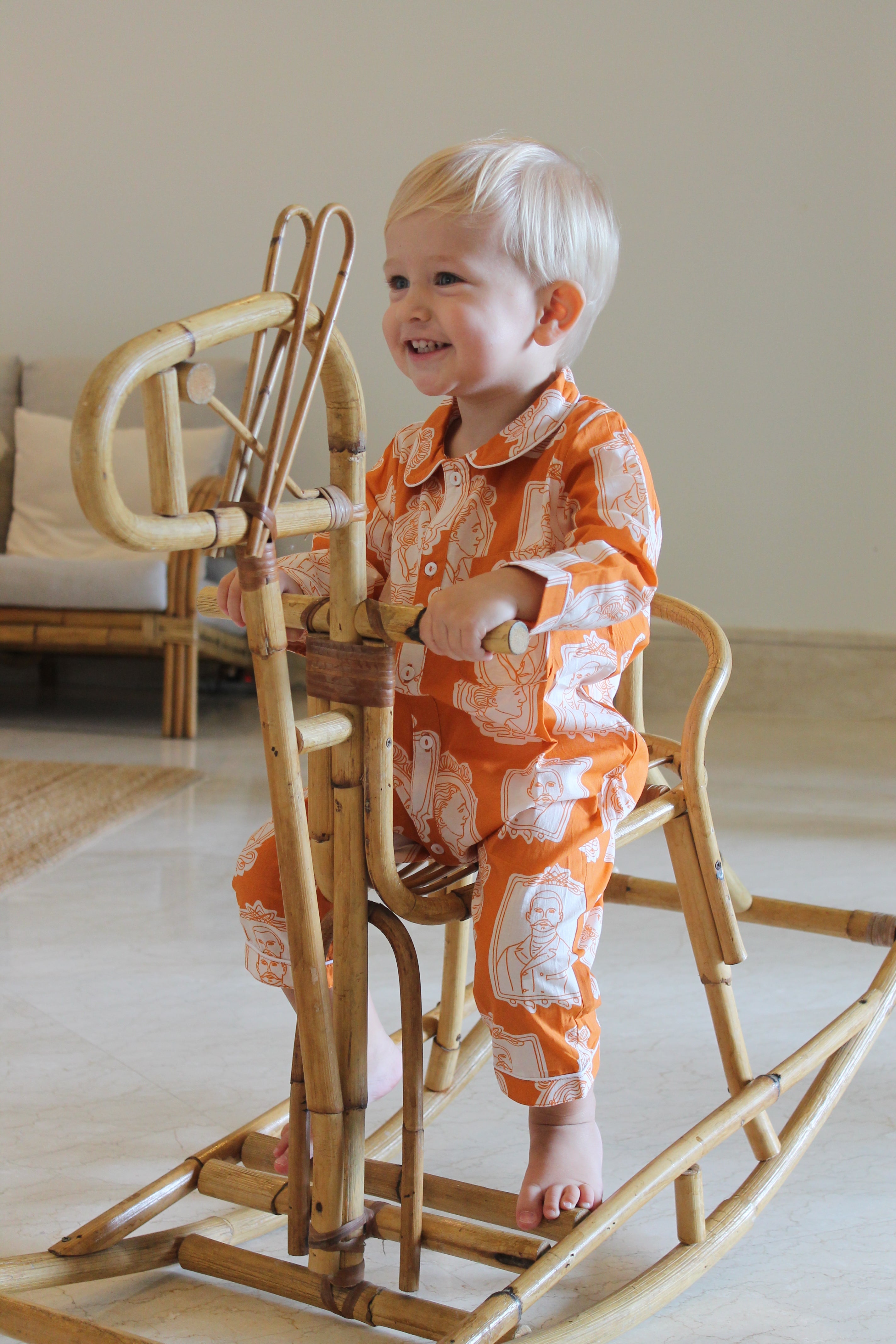 The Explorers (Saffron) Baby Pyjama Rompers