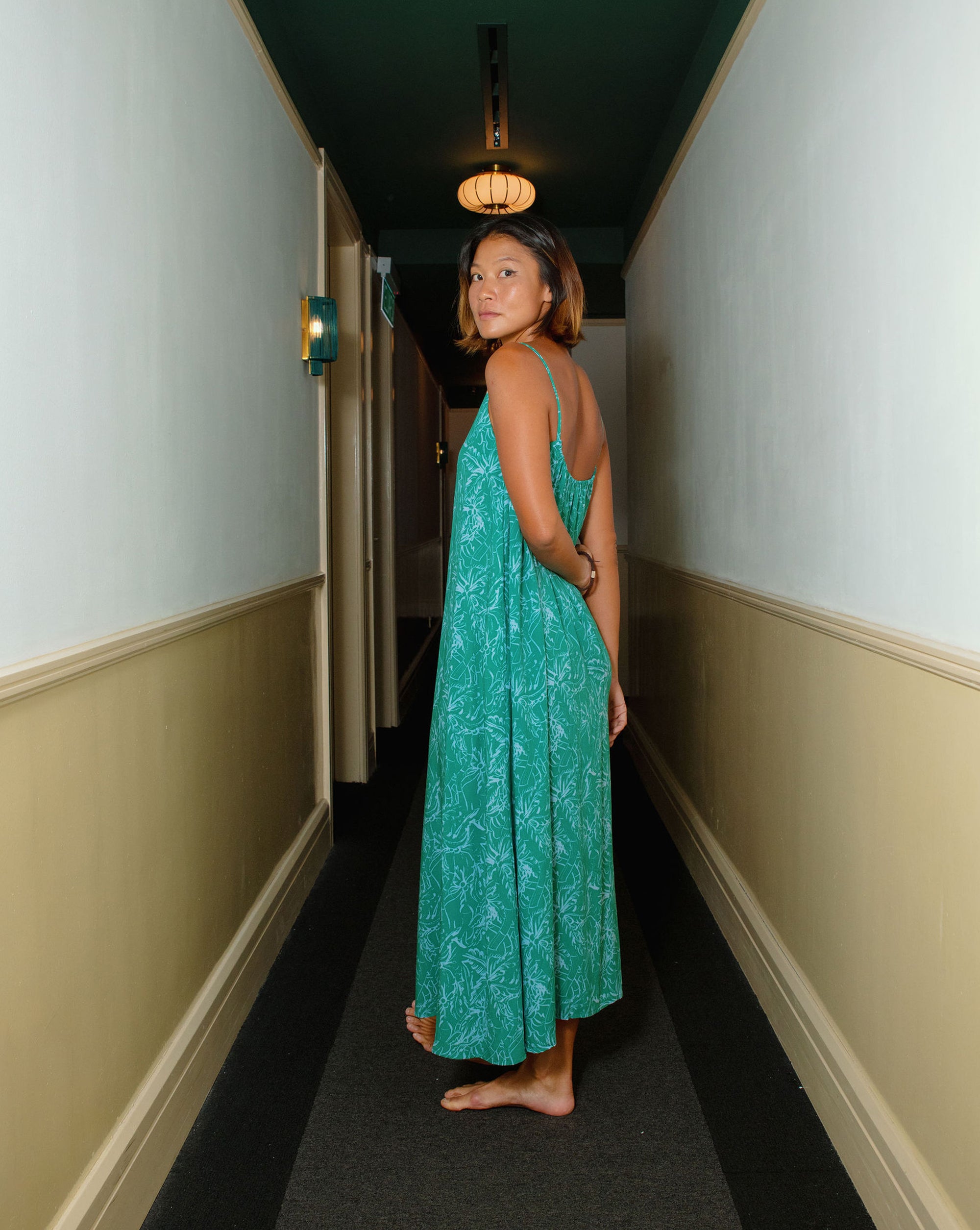 Palmika Sleeveless Dress Turquoise
