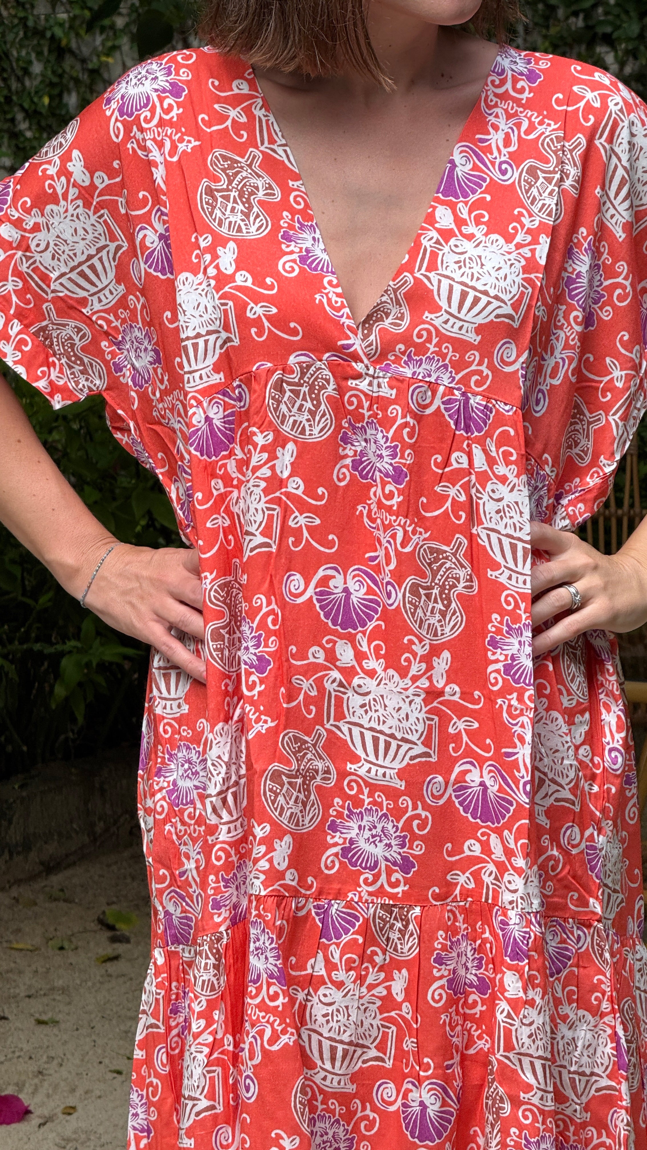 Poporselin Maxi Dress Red