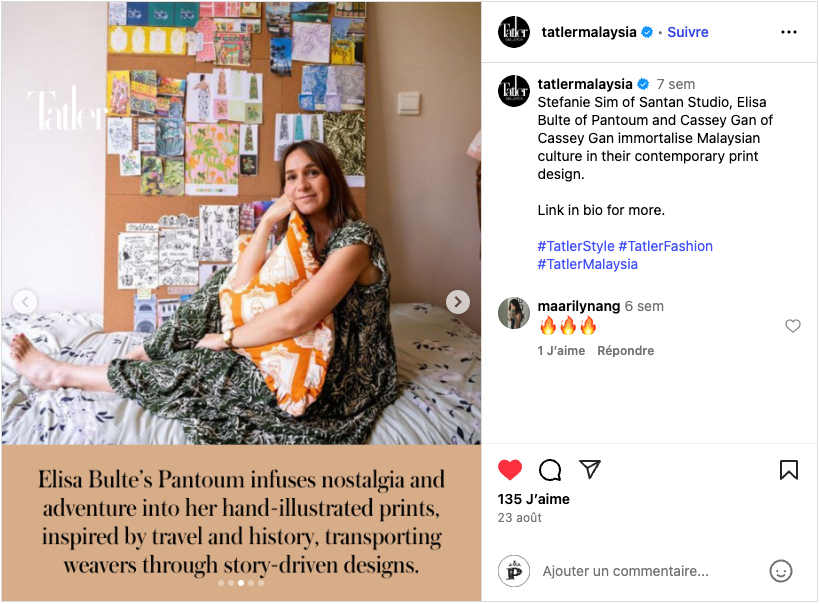 PANTOUM featured in Tatler, Malaysia