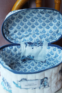 "Toile de Malaya" (Blue) Vanity Case