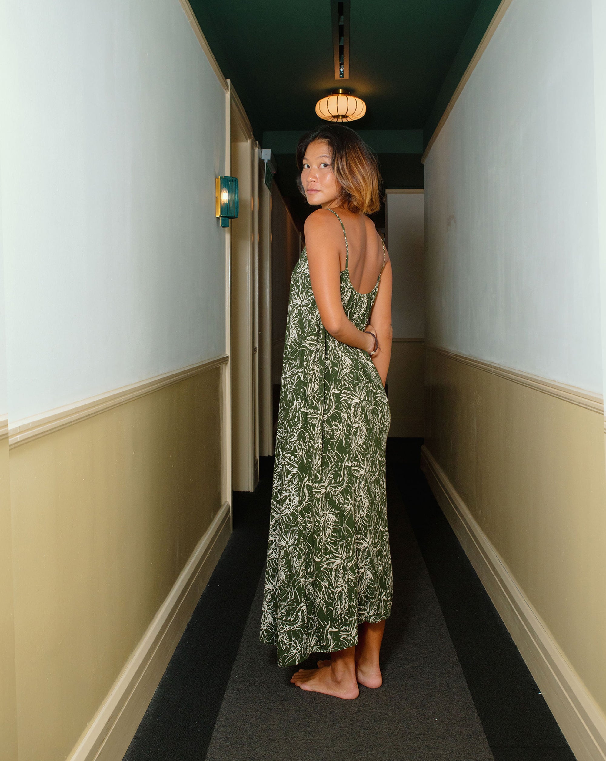 Palmika Maxi Dress Khaki