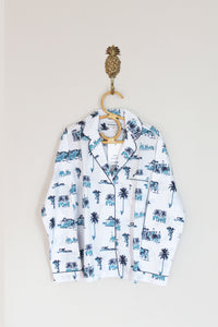 Toile de Malaya (Blue) Long Sleeve Shirt