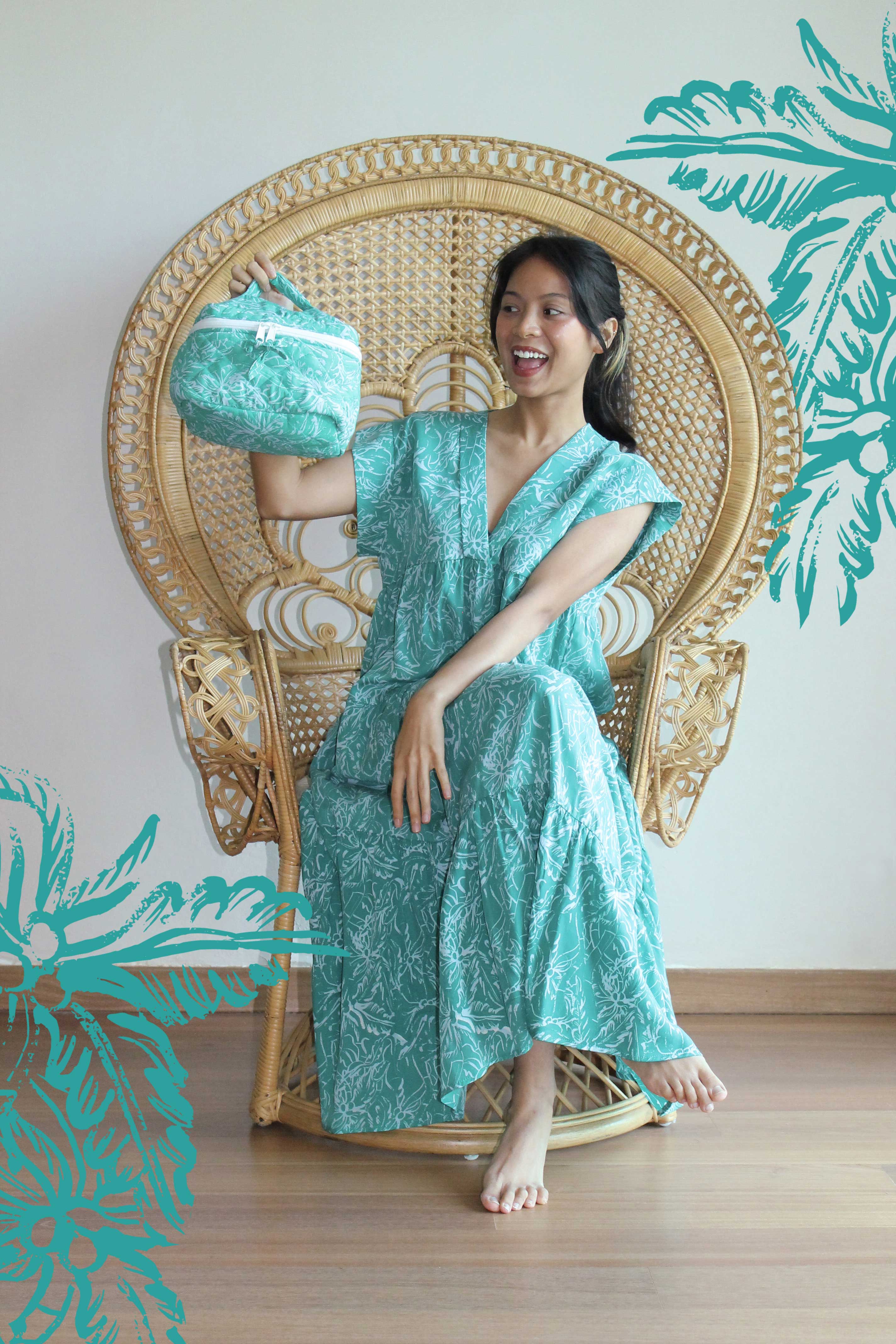 Palmika Teal Maxi Dress
