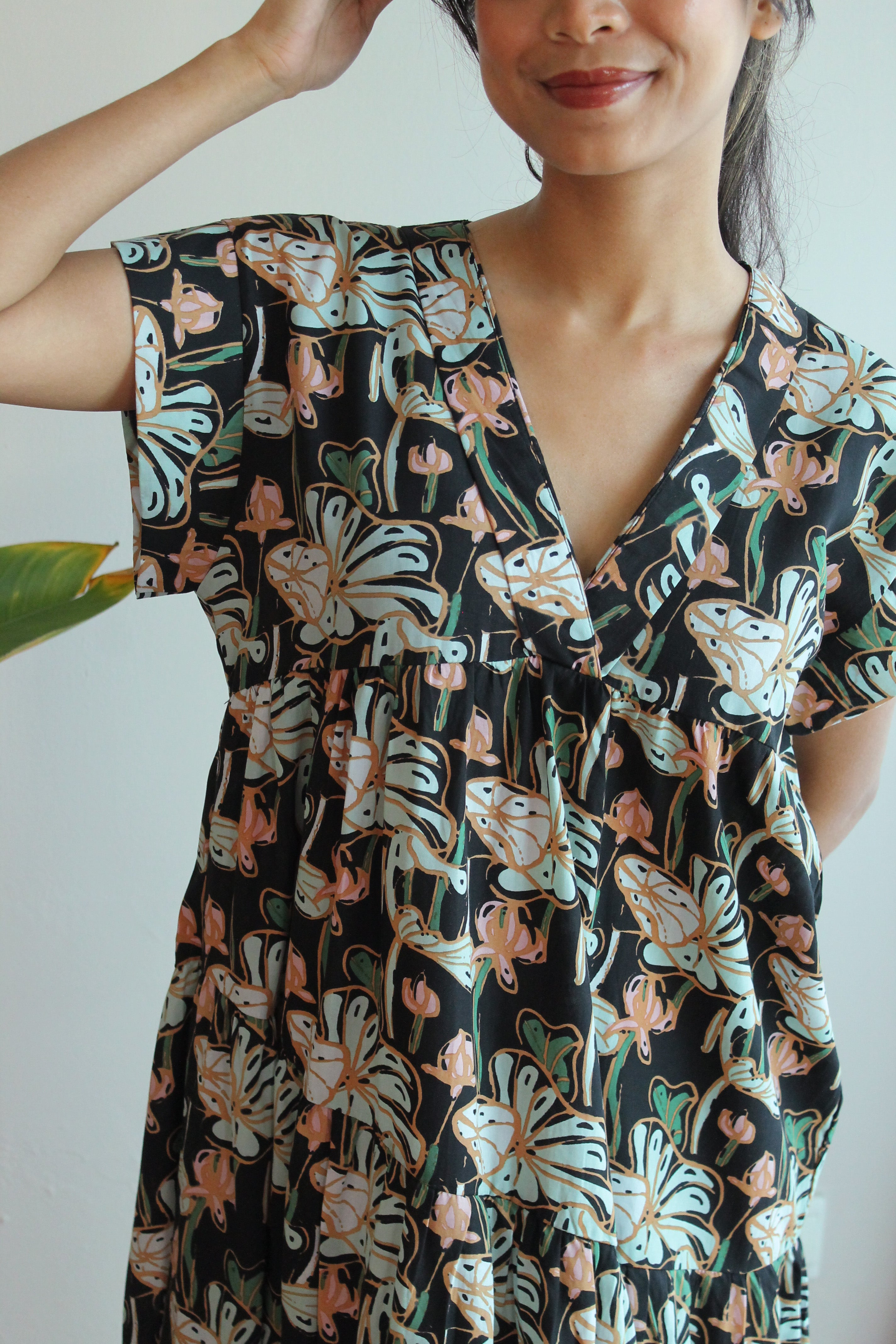 Baby Lotus Black Maxi Dress