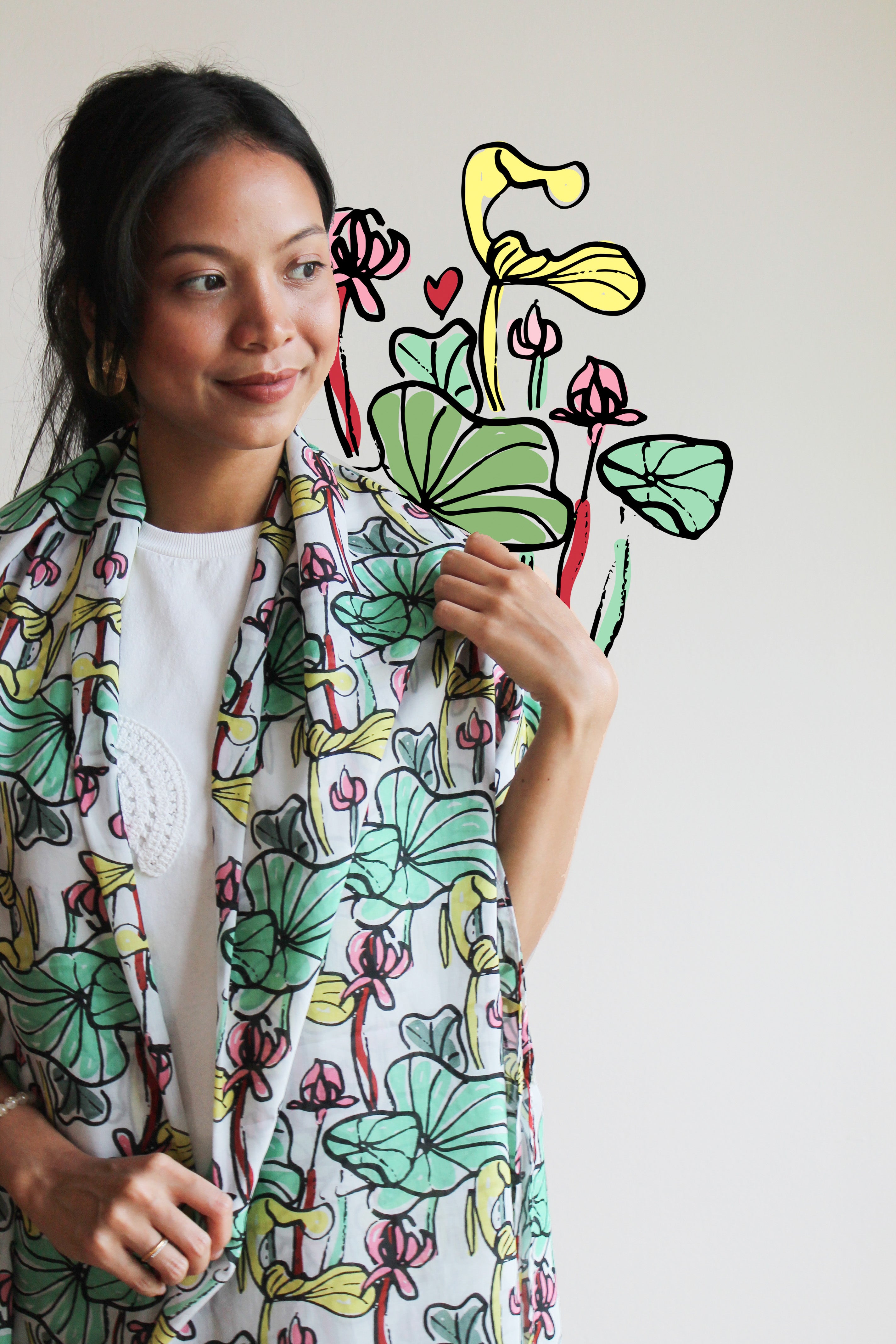 Baby Lotus White Pareo/Scarf