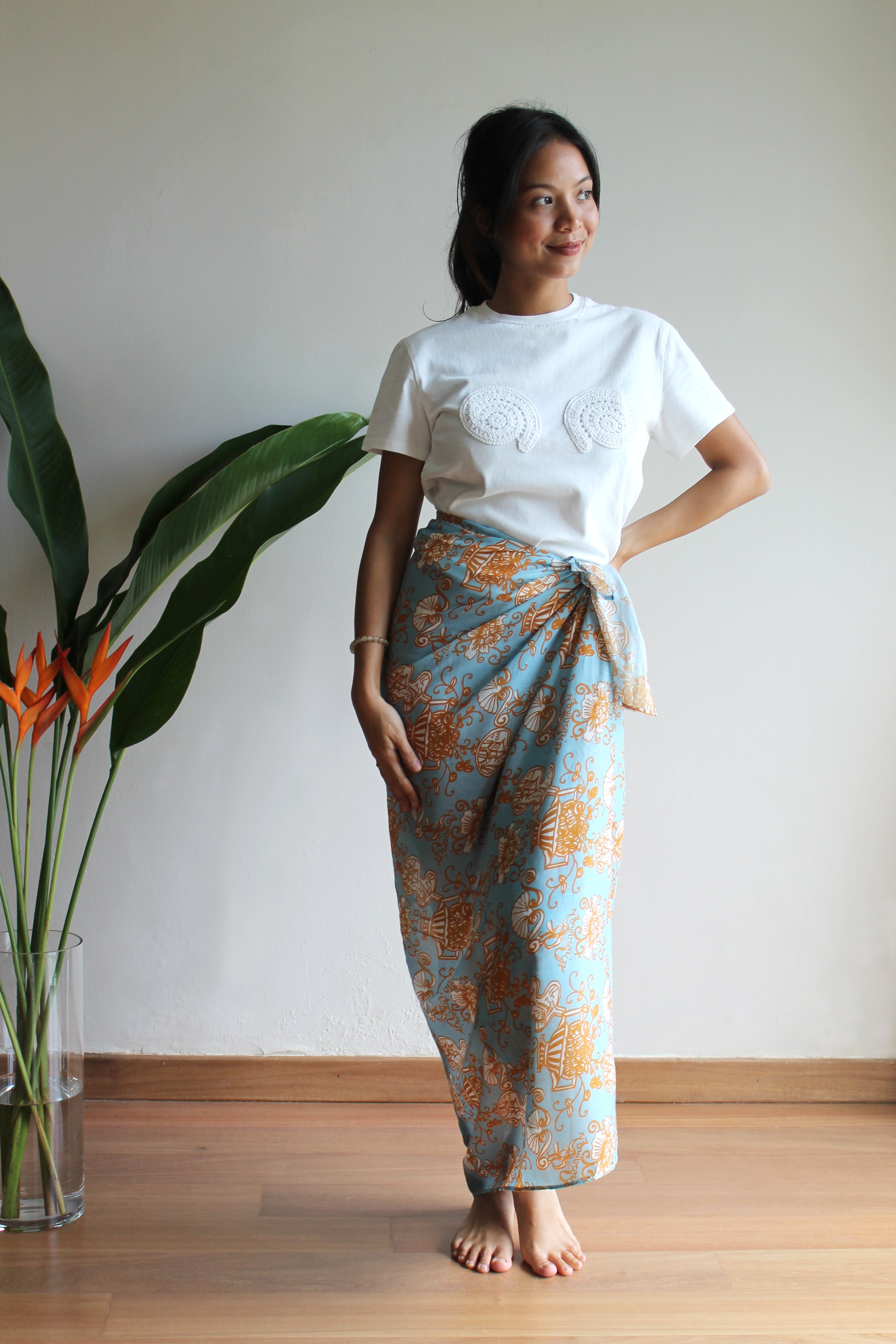 Poporselin Sky Blue Pareo/Scarf